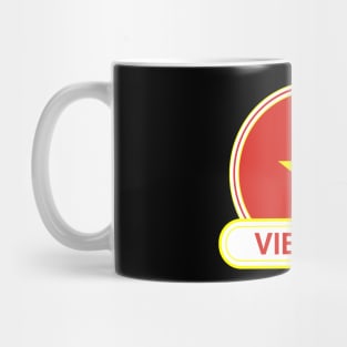 Vietnam Country Badge - Vietnam Flag Mug